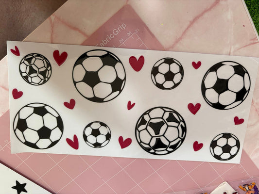 footballs and hearts wrap